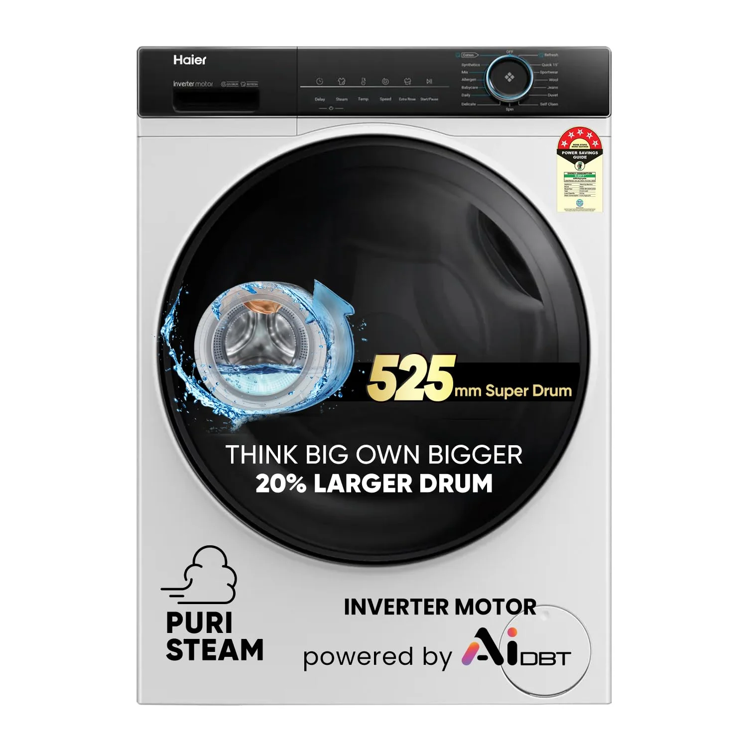 Haier HW80-IM12929C 8 kg 5 Star AI-DBT Front Load Washing Machine